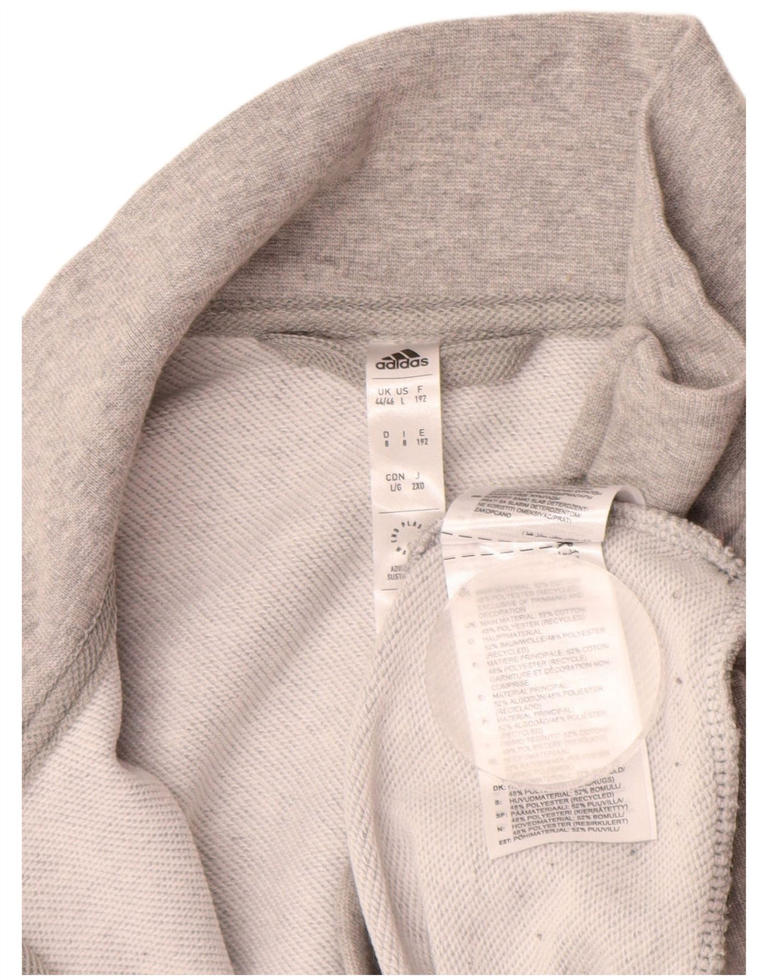 ADIDAS Træningsdragt til mænd, topjakke UK 44/46, stor grå bomuld