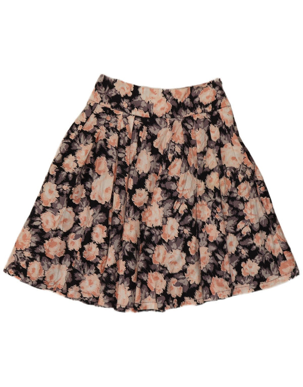 Laura Ashley Kvinder plisseret nederdel UK 10 Small W29 Multicolored Floral