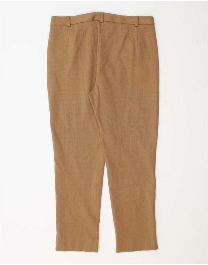 Marks & Spencer Dame Cropped Trousers UK 12 Medium W32 L25 Beige Plettet