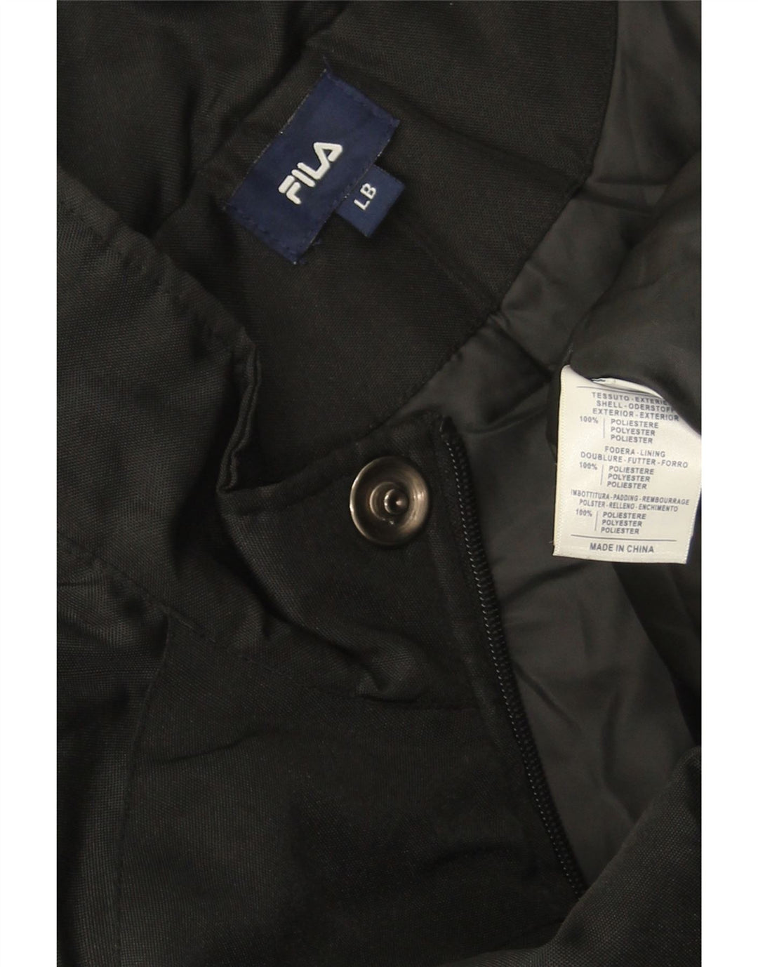 Fila Boys Windbreaker Jacket 13-14 År Stor Sort Polyester