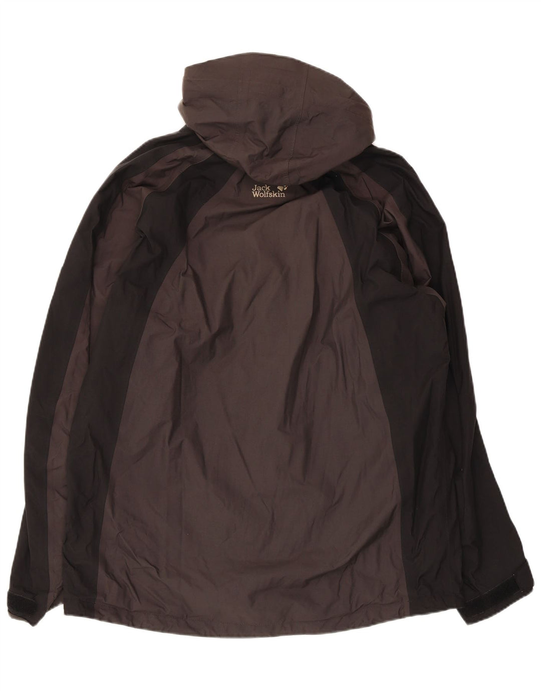 Jack Wolfskin Regnjakke med hætte til mænd UK 36/38 Medium Grey Colourblock
