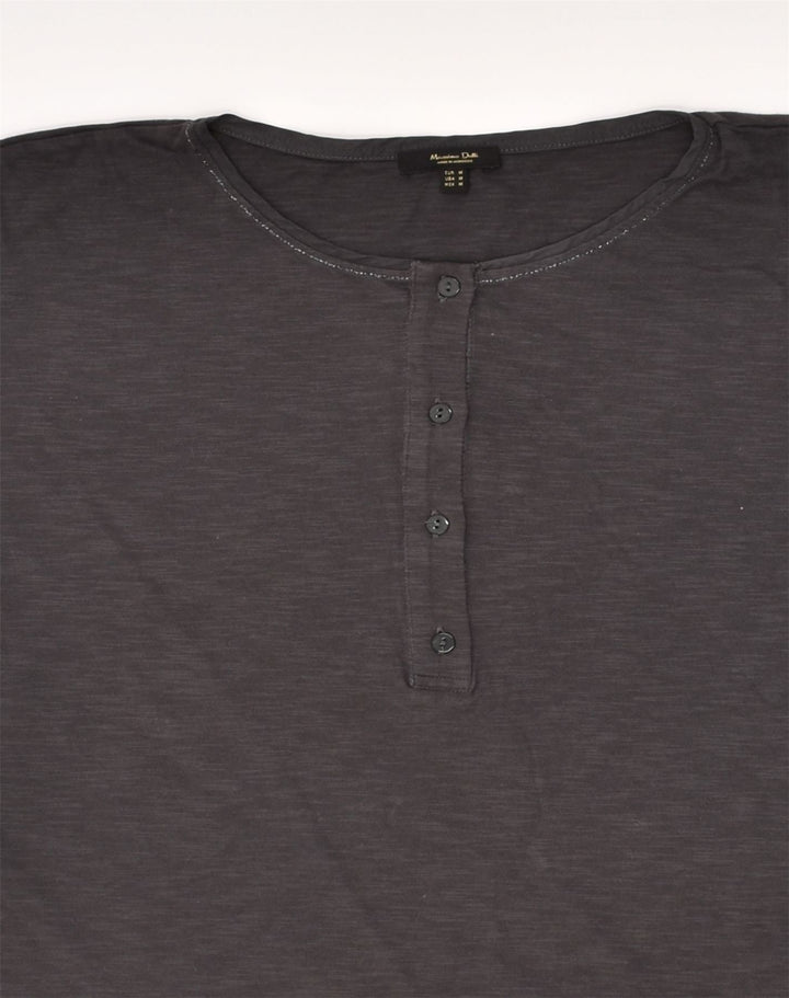 MASSIMO DUTTI Womens T-Shirt Top UK 14 Medium Grey Cotton | Vintage Massimo Dutti | Thrift | Second-Hand Massimo Dutti | Used Clothing | Messina Hembry 
