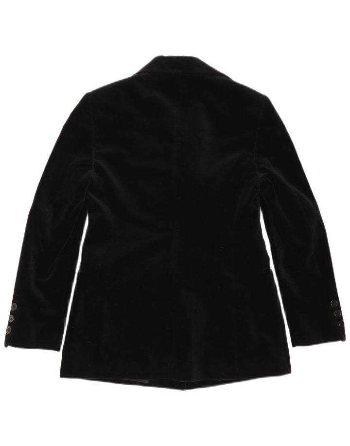 Adele Fado Dame 3 Button Velvet Blazer Jacket UK 12 Medium Black
