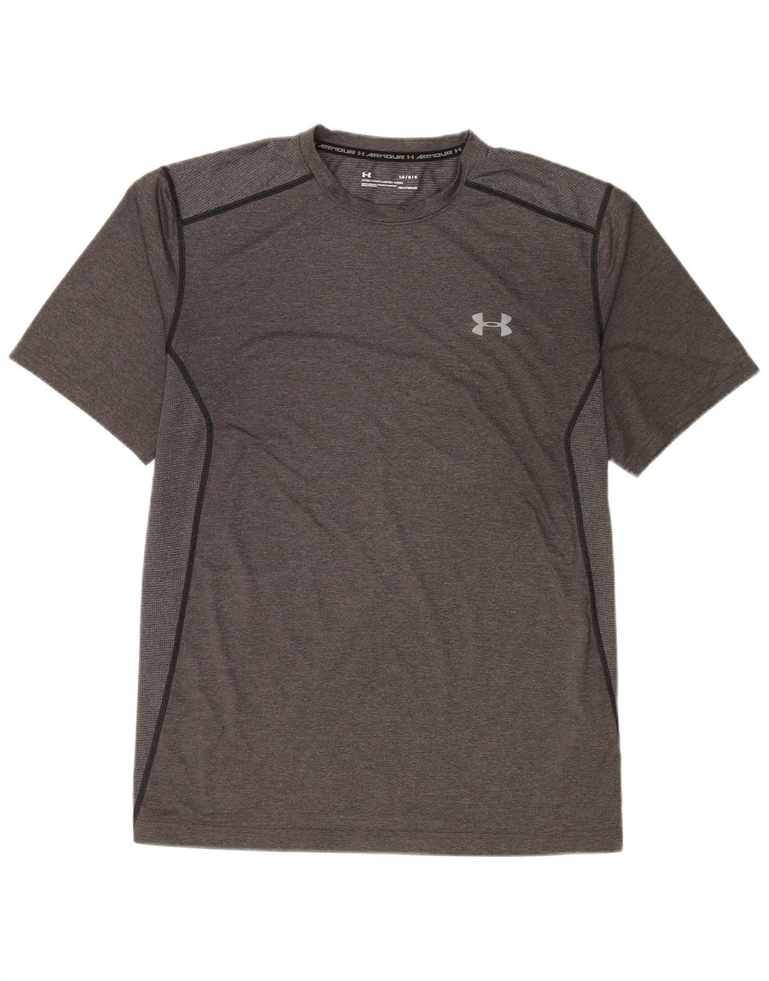 Under Armour Herre Heat Gear T-Shirt Top Stor Grå Polyester