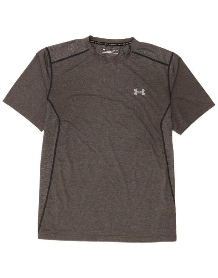 Under Armour Herre Heat Gear T-Shirt Top Stor Grå Polyester