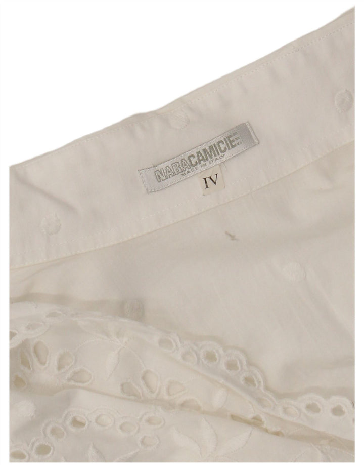 Naracamicie Dame Sleeveless Wrap Shirt Bluse UK 12 Medium White
