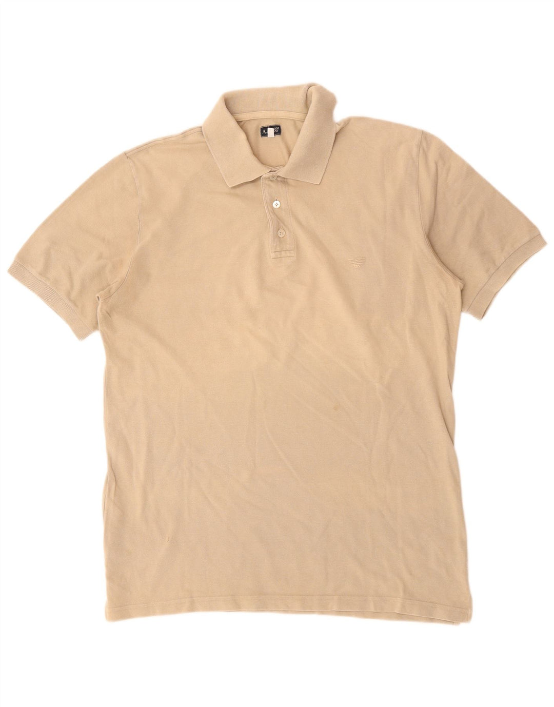 Armani herre poloshirt stor beige bomuld