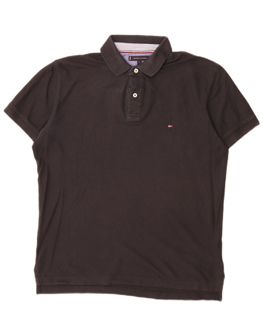 Tommy Hilfiger Herre Regular Fit Polo Shirt Stor sort bomuld