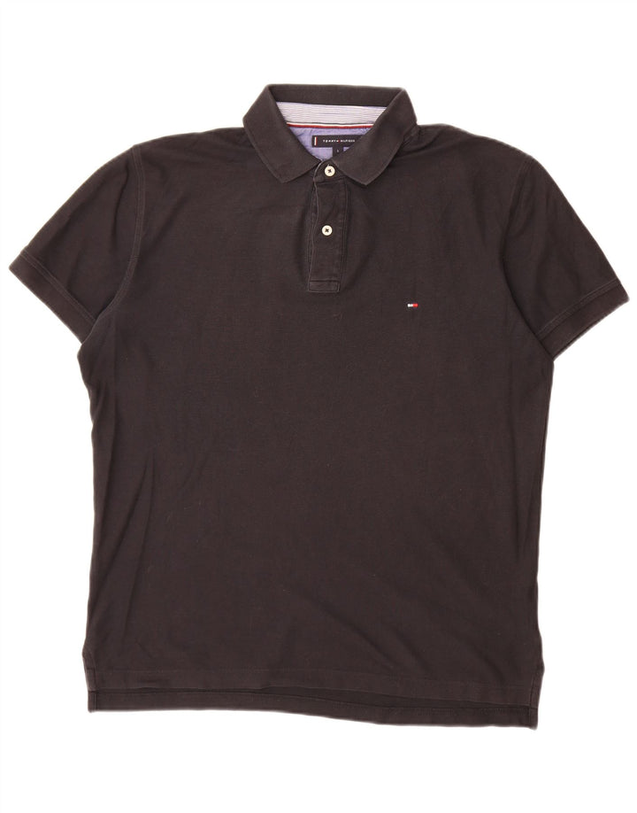 Tommy Hilfiger Herre Regular Fit Polo Shirt Stor sort bomuld
