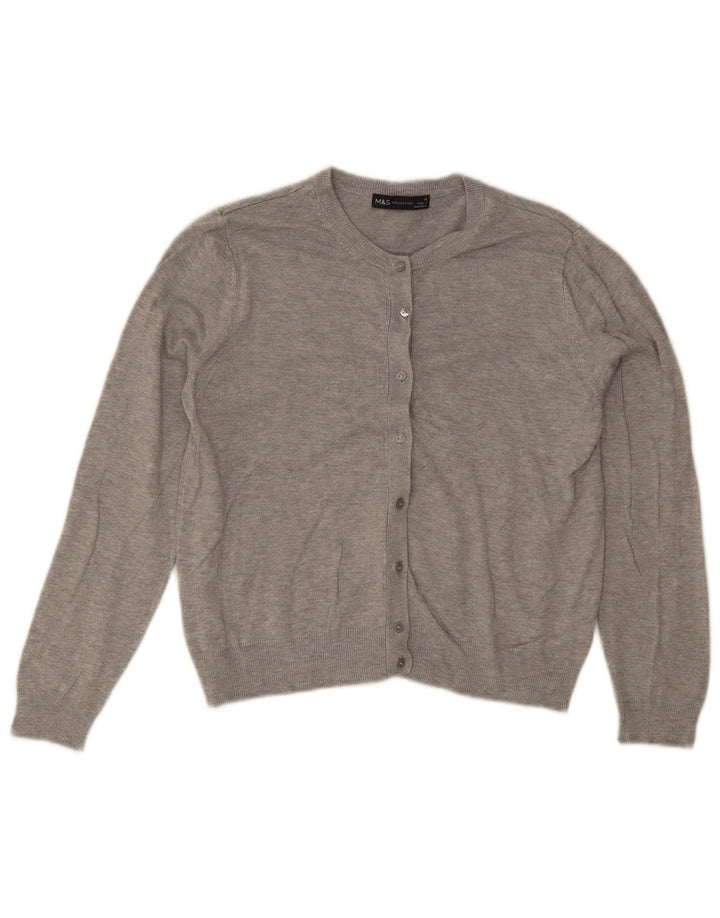 Marks & Spencer Womens Bolero Jumper UK 14 Medium Grey Viscose