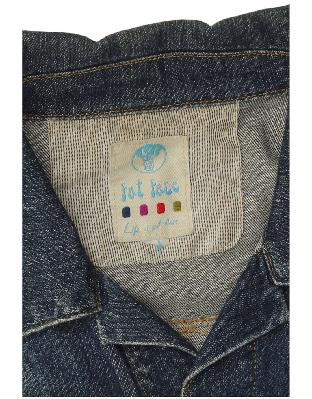 Fat Face Dame denimjakke UK 16 Large Blue Cotton