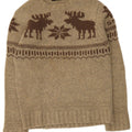 Smog Herre Grafisk Crew Neck Jumper Sweater Medium Beige Fair Isle Lambswool