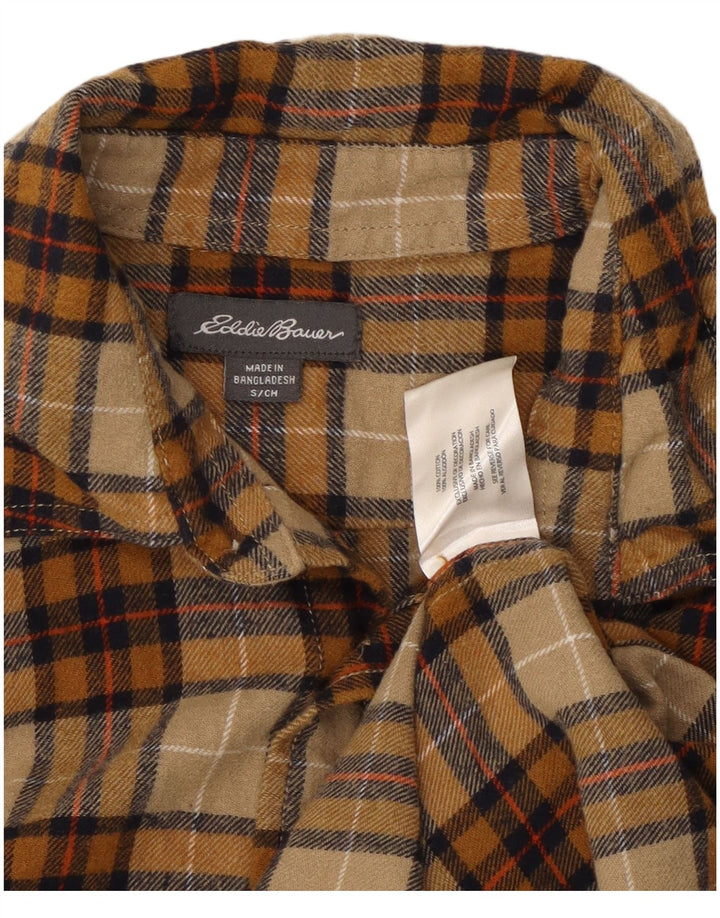 EDDIE BAUER Flanellskjorte til mænd Lille beige ternet bomuld
