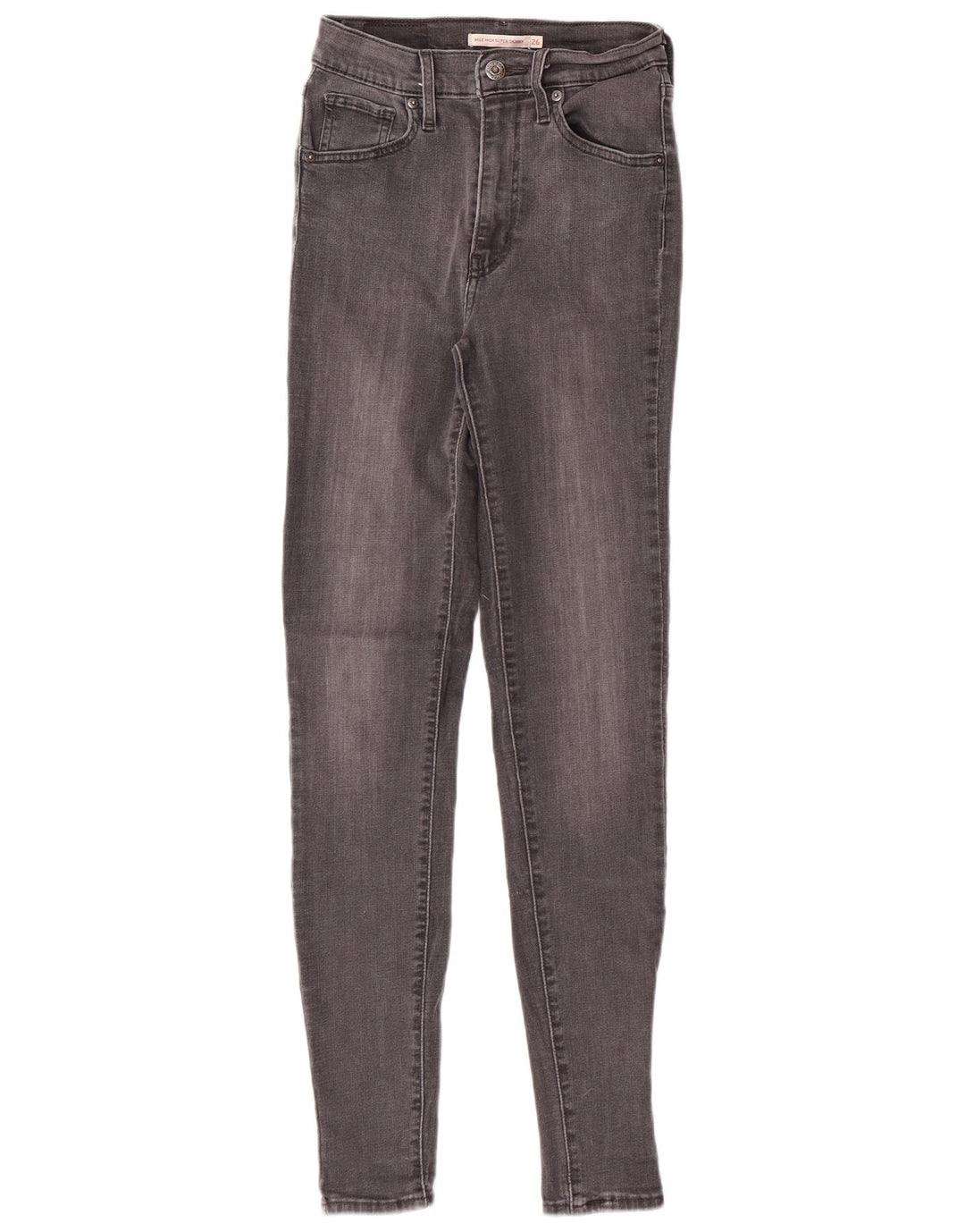 LEVI'S Dame Mile High Super Skinny Jeans W26 L30 Grå Bomuld