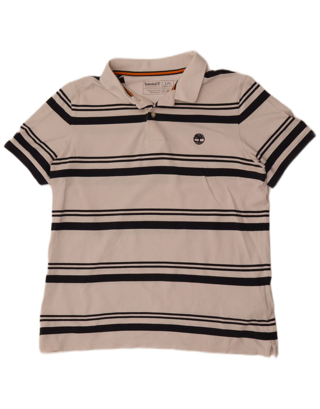 Timberland Herre Regular Fit Polo Shirt Stor hvid stribet bomuld