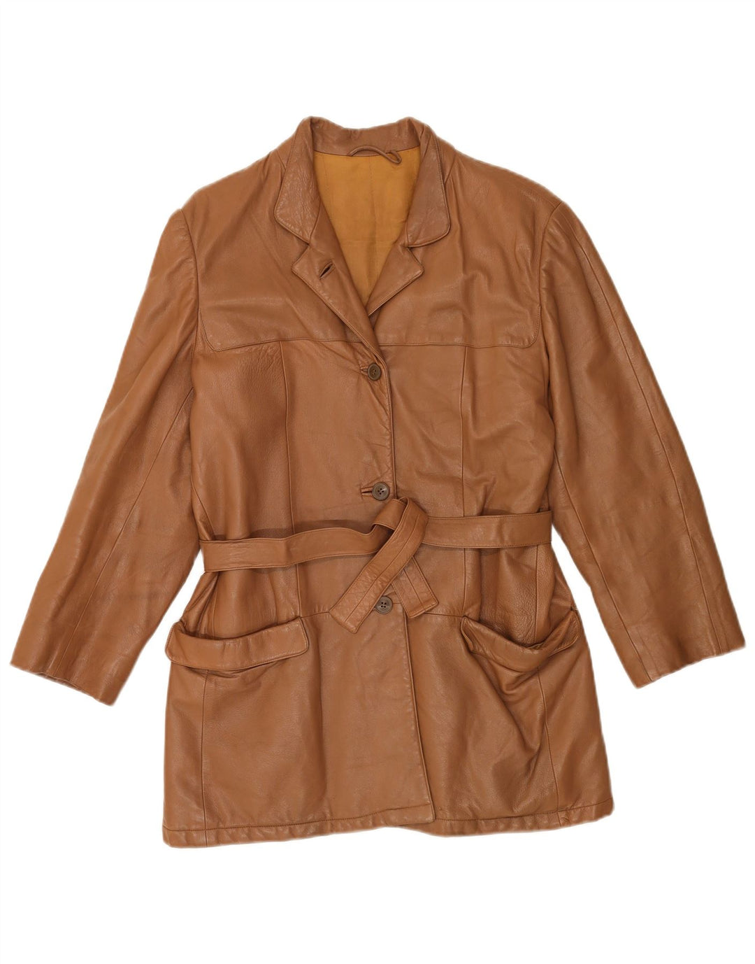 Vintage læderjakke til kvinder IT 44 medium brunt læder