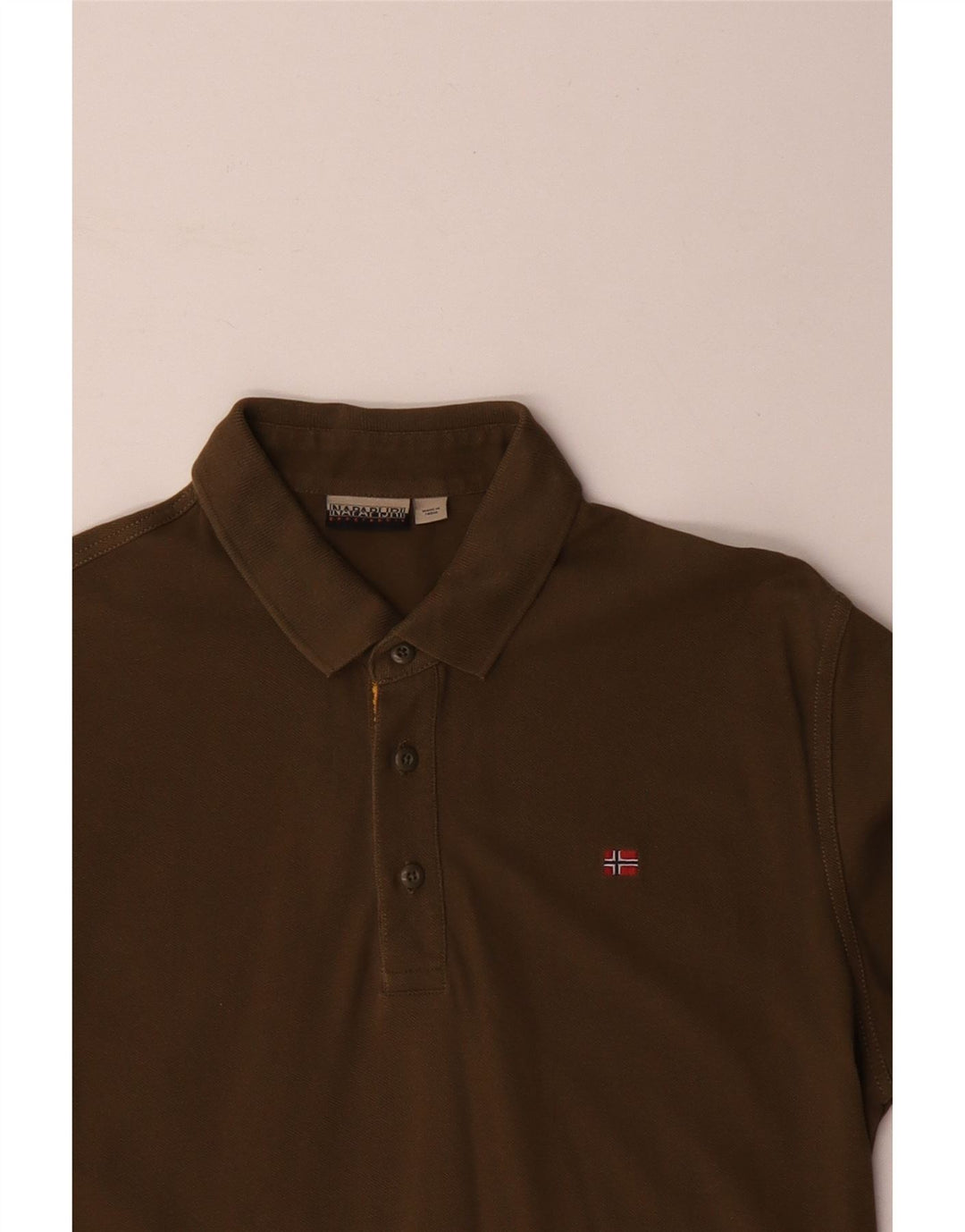 Napapijri Herre poloshirt Stor Khaki Bomuld