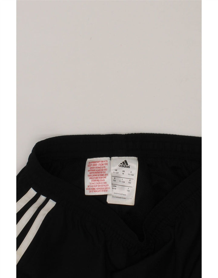 ADIDAS Boys Tracksuit Trousers Joggers 11-12 Years Black Polyester Vintage Adidas and Second-Hand Adidas from Messina Hembry 