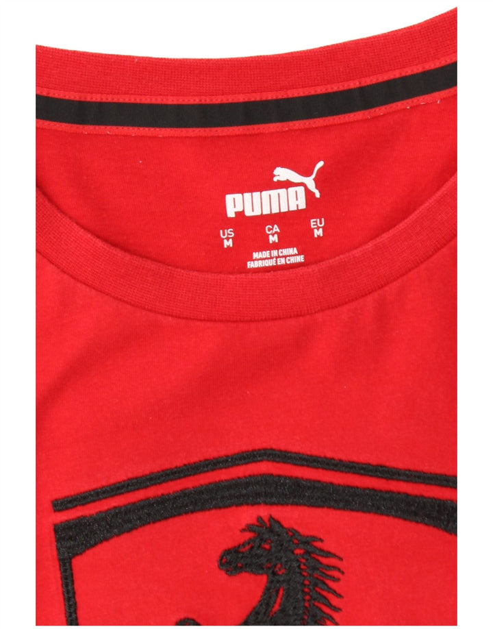 Puma Herre Ferrari Grafisk T-Shirt Top Medium Rød