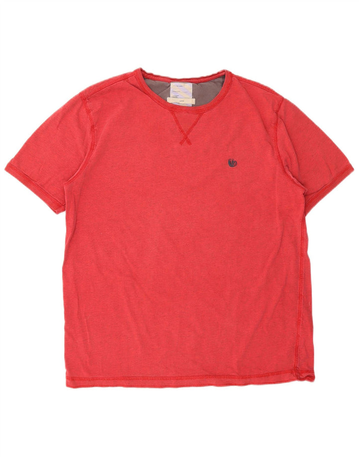 FAT FACE Herre T-Shirt Top Stor Rød Bomuld