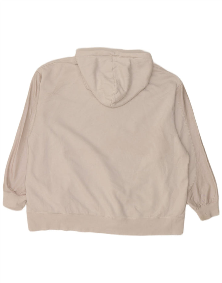 Nike Dame Grafisk Oversized Hoodie Jumper UK 20 2XL Hvid Bomuld