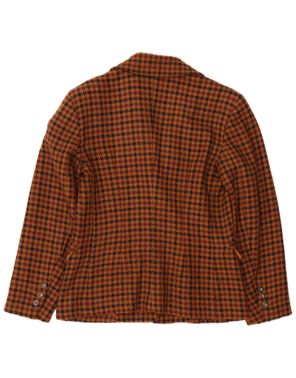Byblos Dame 3-knaps blazerjakke IT 44 Medium Brown Houndstooth Uld