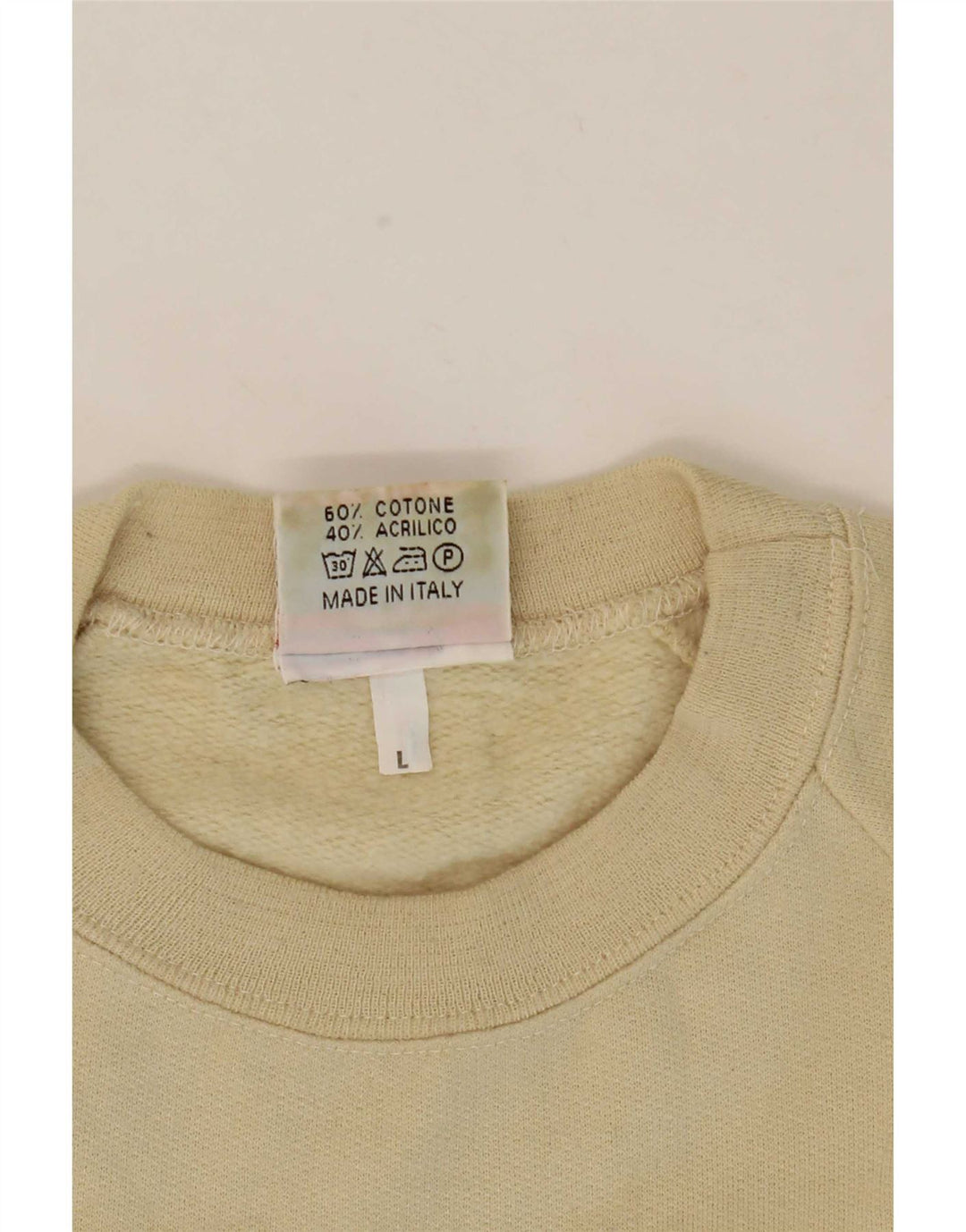 Parmalat Herre Grafisk Sweatshirt Jumper Stor Beige Bomuld
