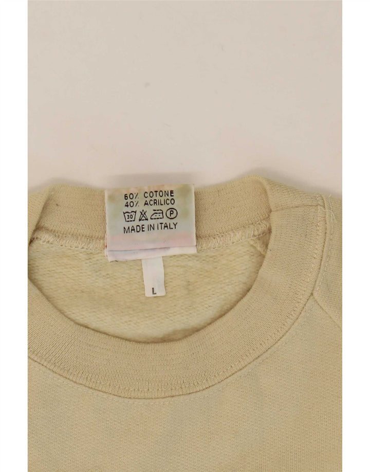 Parmalat Herre Grafisk Sweatshirt Jumper Stor Beige Bomuld