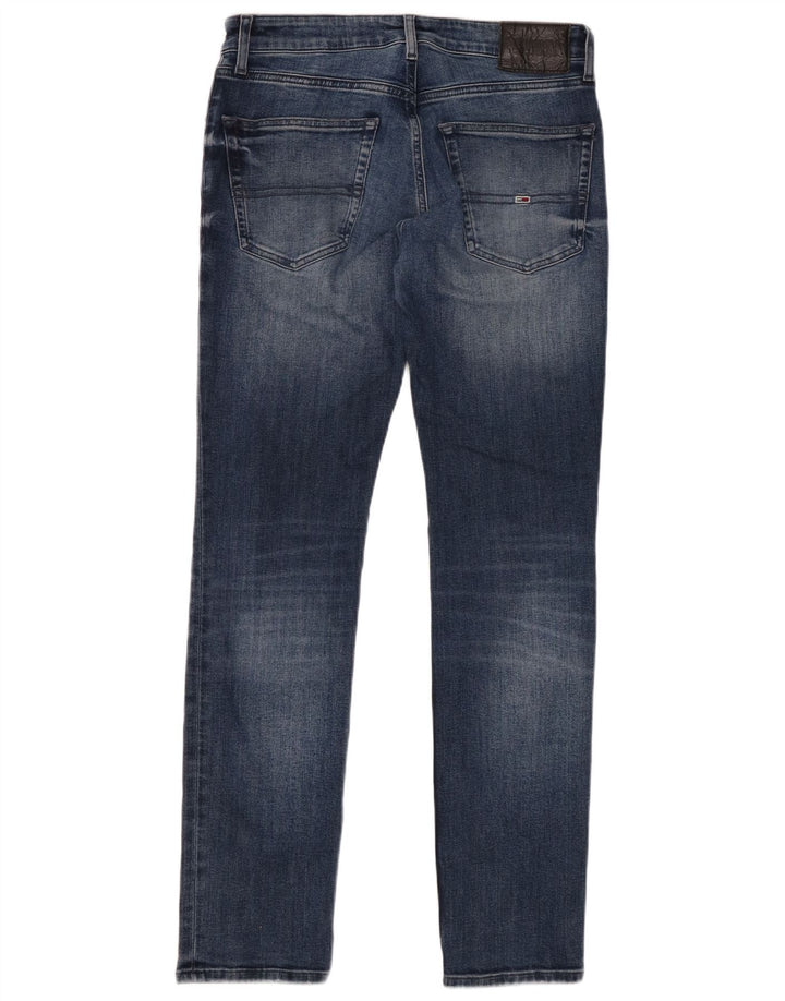 TOMMY HILFIGER Distressed Slim Jeans til mænd W31 L32 Blå bomuld