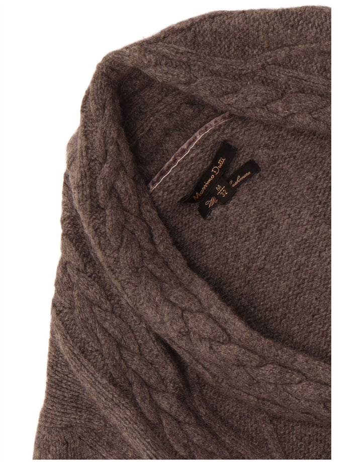 Massimo Dutti Womens Open Cardigan Sweater UK 14 Medium Grey Uld