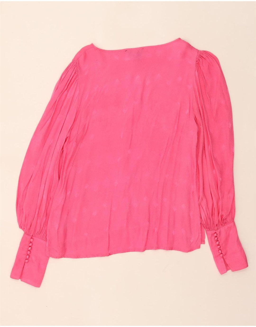 FEE G Womens Long Sleeve Blouse Top UK 12 Medium Pink Viscose Vintage Fee G and Second-Hand Fee G from Messina Hembry 