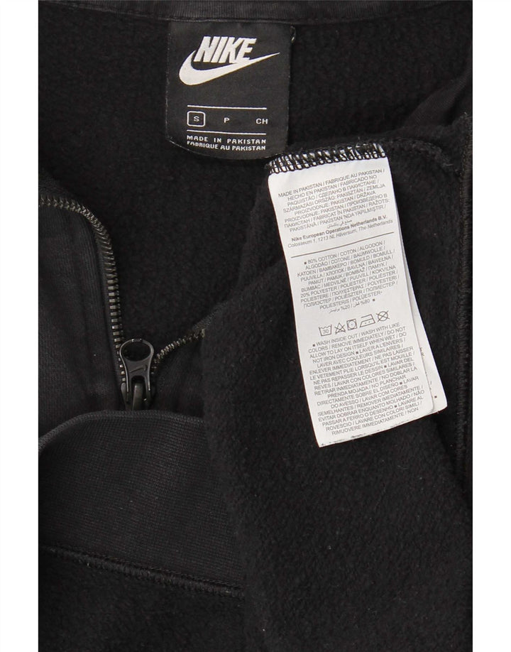 Nike Dame Oversized Zip Neck Sweatshirt Jumper UK 10 Small Black Bomuld