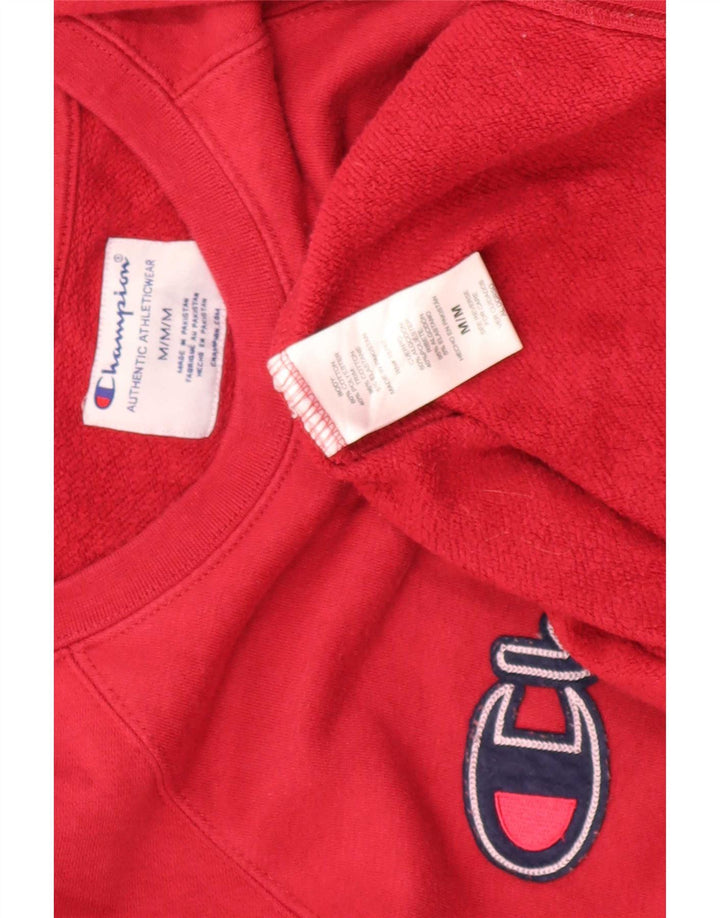 Champion Herre Grafisk Regular Fit Sweatshirt Jumper Medium Rød Bomuld