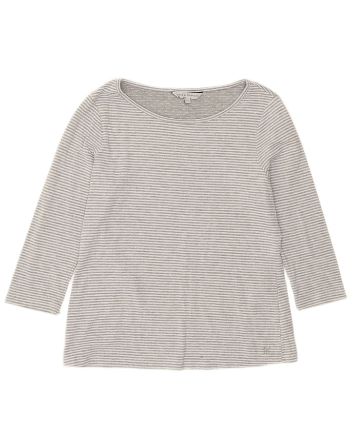 Besætningstøj Dame Top 3/4 ærmer UK 16 Stor grå stribet polyester
