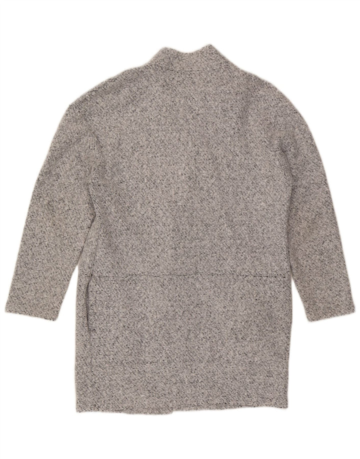 Marks & Spencer Åben overfrakke til kvinder UK 12 Medium Grey Flecked Polyester