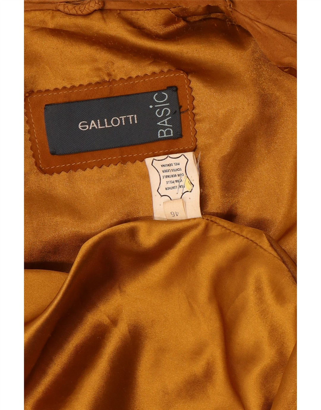 Gallotti Dame Ruskind Overfrakke EU 46 XL Beige Læder