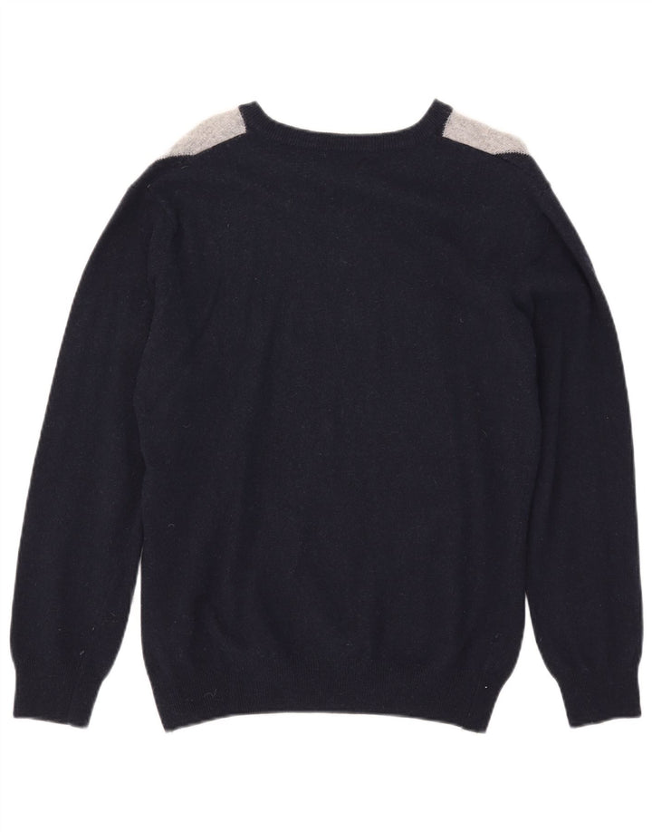 Filippo Riberti Herre V-hals sweater Small Navy Blue Argyle/Diamond