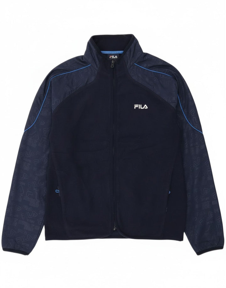 Fila Fleecejakke til mænd UK 38 Medium Marineblå Colourblock Bomuld