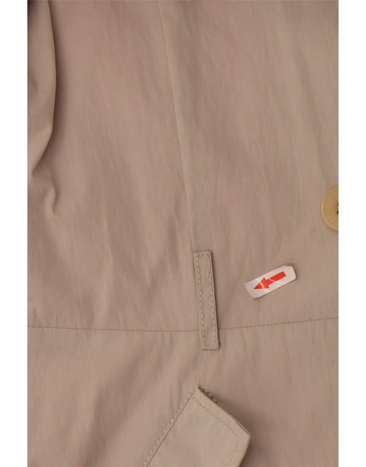 Dkny Dame 3/4 ærmet dobbeltradet frakke UK 16 Large Grå Polyester
