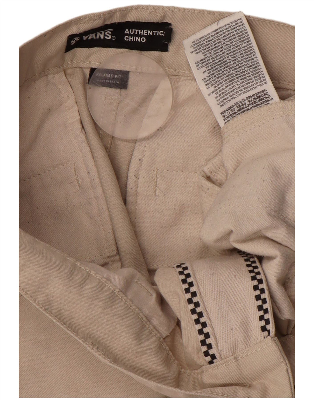 VANS Herre Relaxed Fit Chino Bukser W28 L30 Beige Polyester