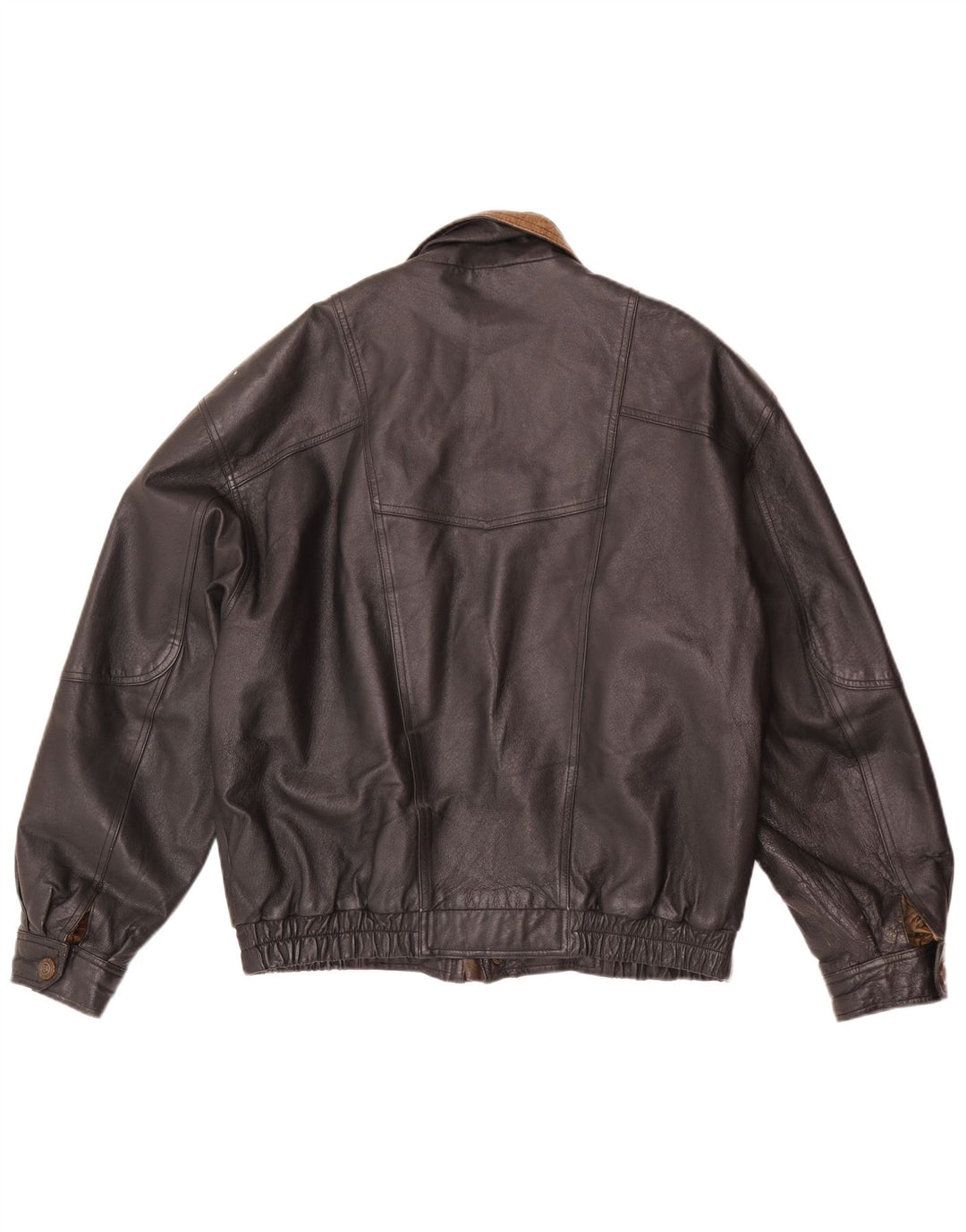 C&A Herre Bomber Læderjakke EU 48 Medium Sort