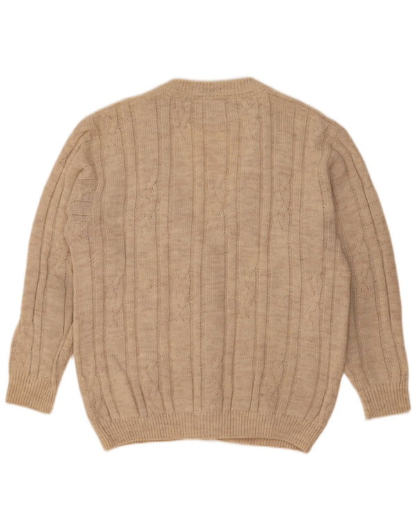 Angelo Greco Herre Cardigan Sweater IT 48 Medium Beige Alpaca Uld