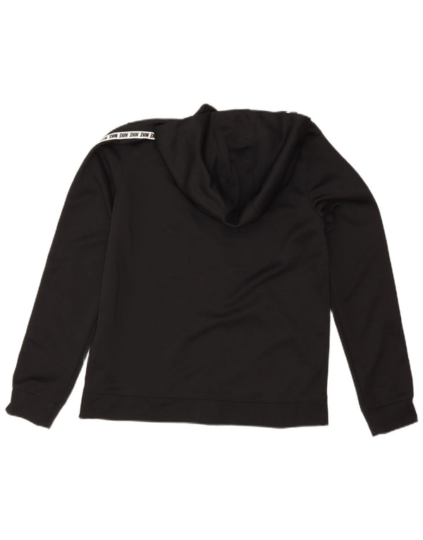 Nike drenge grafisk hættetrøje med lynlås 13-14 år XL sort farveblok