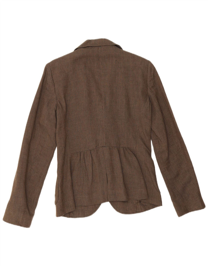 Max & Co. Dame 2-knaps blazerjakke UK 14 Medium Brown Linen