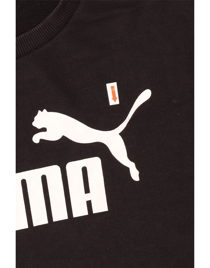 PUMA Dame Oversized grafisk sweatshirt Jumper UK 10 Lille Sort