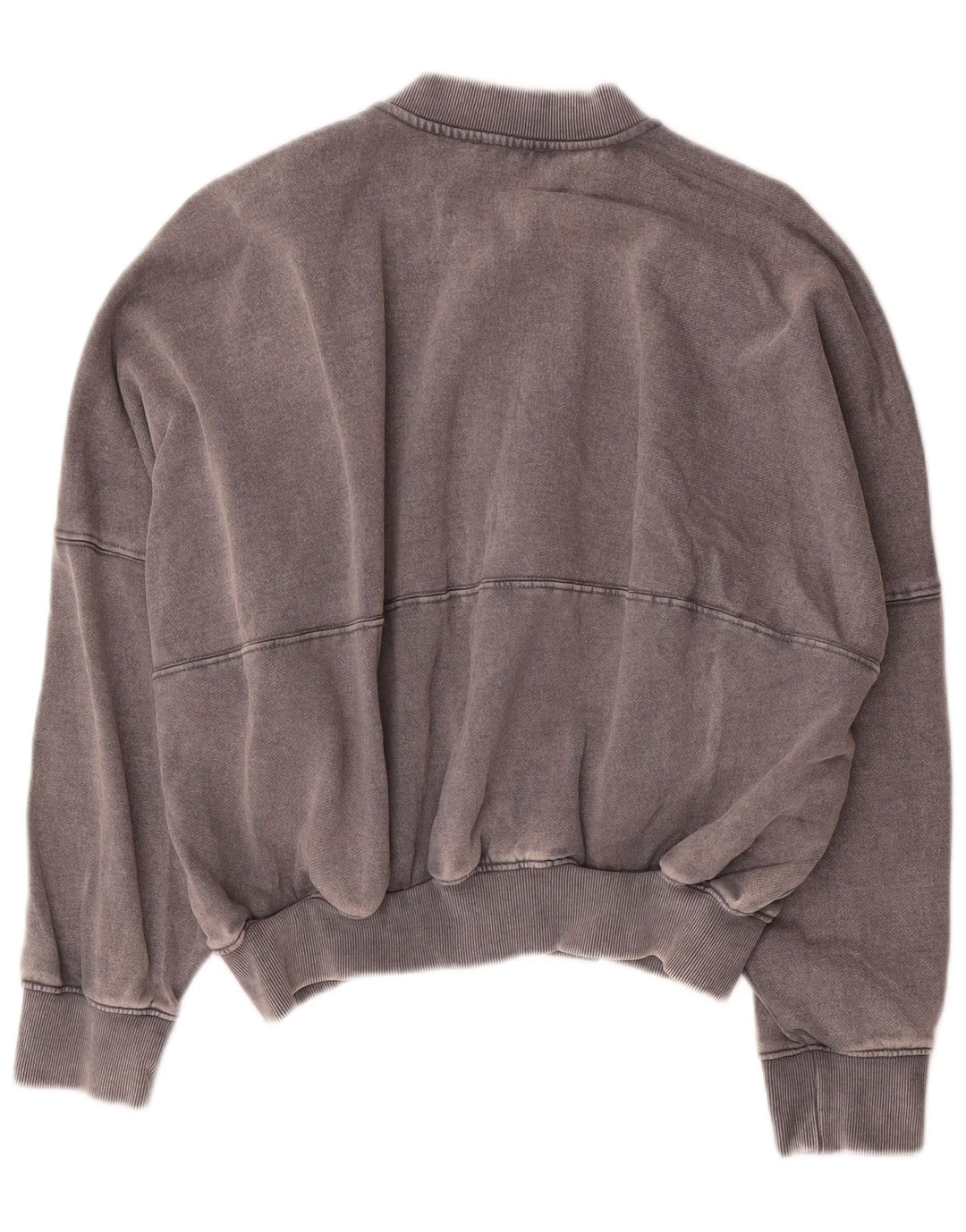 Zara Womens Crop Oversized træningsdragt topjakke UK 10 Small Grey Bomuld