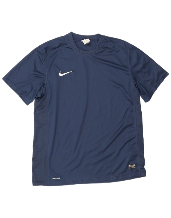 Nike herre Dri Fit T-shirt top XL marineblå polyester