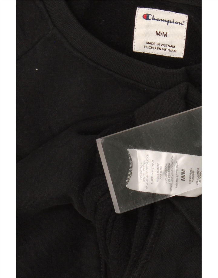 CHAMPION Womens Sweatshirt Jumper UK 14 Medium Black Cotton Vintage Champion and Second-Hand Champion from Messina Hembry 