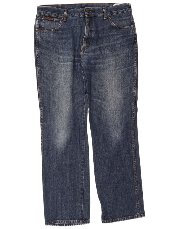 Wrangler Herre Texas Straight Jeans W38 L32 Blå Bomuld