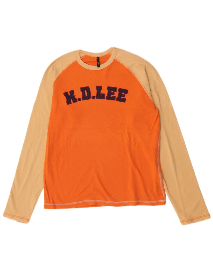 Lee Herre Grafisk Top Langærmet XL Orange Colourblock Bomuld